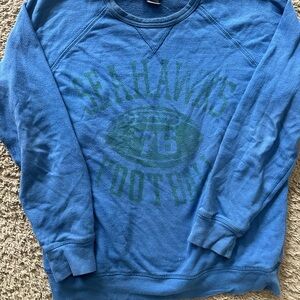 Junk Food Clothing Blue Seahawks Crewneck Sweater